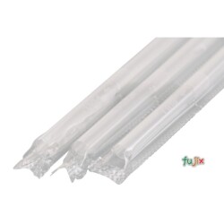 ジュース用 フレックスストロー 6mm×21cm フィルム包装 透明 10000本（500本×20小箱）／ケース わらおstraw 416