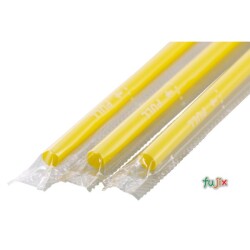 ジュース用 ストレートストロー 6mm×21cm フィルム包装 黄色 10000本（500本×20小箱）／ケース わらおstraw 429
