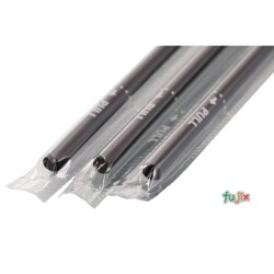 ジュース用 ストレートストロー 6mm×21cm フィルム包装 黒色 10000本（500本×20小箱）／ケース わらおstraw 432