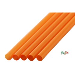 ジュース用 ストレートストロー 6mm×21cm 包装なし オレンジ 10000本（500本×20小箱）／ケース わらおstraw 511