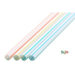 ジュース用 ストレートストロー 6mm×21cm 包装なし ストライプ白地 10000本（500本×20小箱）／ケース わらおstraw 515