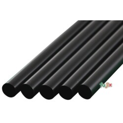 タピオカ用 ストレートストロー 10mm×21cm 包装なし 黒色 4000本（200本×20小箱）／ケース わらおstraw 604