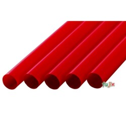 タピオカ用 ストレートストロー 12mm×21cm 包装なし 赤色 2600本（130本×20小箱）／ケース わらおstraw 609
