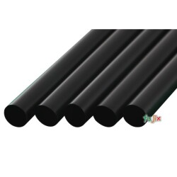 タピオカ用 ストレートストロー 12mm×21cm 包装なし 黒色 2600本（130本×20小箱）／ケース わらおstraw 613