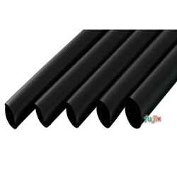 タピオカ蓋突刺し用 片先斜めストロー 12mm×25cm 包装なし 黒色 1800本（150本×12小箱）／ケース わらおstraw 733