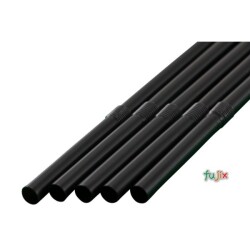 輸入　ジュース用 フレックスストロー 6mm×21cm 包装なし 黒色 10000本（500本×20小箱）／ケース わらおstraw 912