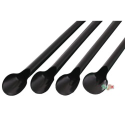 輸入　カキ氷用 スプーンストロー 6mm×21cm 包装なし 黒色 10000本（500本×20小箱）／ケース わらおstraw 917