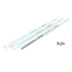 ジュース用 フレックスストロー 6mm×21cm 紙包装 透明 10000本（500本×20小箱）／ケース わらおstrawバイオマス25 B452