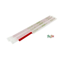 ジュース用 ストレートストロー 6mm×21cm 紙包装 赤色 10000本（500本×20小箱）／ケース わらおstrawバイオマス25 B464