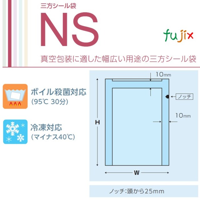 NS-1420 三方シール袋 140×200mm 3600枚／ケース 食品OK ナイロンポリ