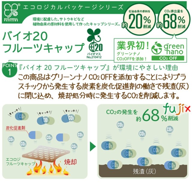 フルーツキャップ バイオ20 HYBRIDW-7 バニラホワイト 500363 業務用
