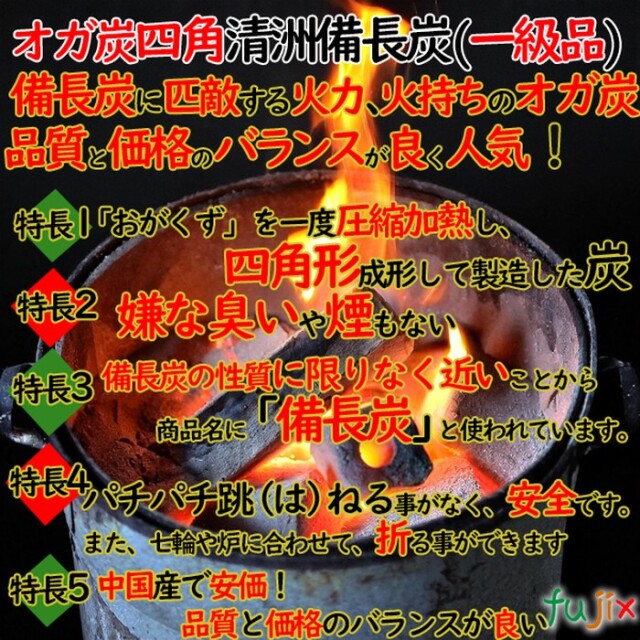 初回限定】清州備長炭 オガ炭 20kg（10kg×2箱）四角 1級品