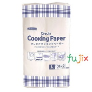 クレシア　クッキングペーパー Lサイズ  100カット パルプ不織布 100カット×2ロール×6パック／ケース　38741