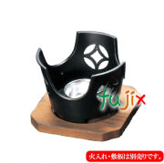 丸こんろ七宝 黒（大） 1個 M10-795