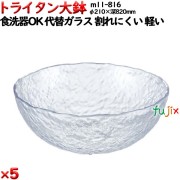 トライタン大鉢 クリア トライタン製(PCT製)5枚セット 【代替ガラス】M11-816