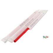 ジュース用ショート フレックスストロー 6mm×17cm 紙包装 赤色 10000本（500本×20小箱）／ケース わらおstraw 382