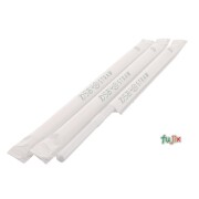 ジュース用ショート フレックスストロー 6mm×17cm 紙包装 白色 10000本（500本×20小箱）／ケース わらおstraw 387