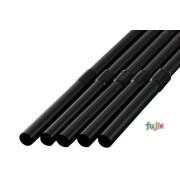 ジュース用ショート フレックスストロー 6mm×17cm 包装なし 黒色 10000本（500本×20小箱）／ケース わらおstraw 400