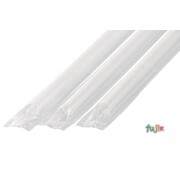 ジュース用 ストレートストロー 6mm×21cm フィルム包装 透明 10000本（500本×20小箱）／ケース わらおstraw 434