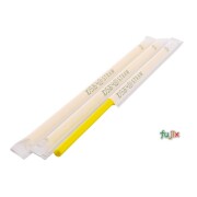 ジュース用 ストレートストロー 6mm×21cm 紙包装 黄色 10000本（500本×20小箱）／ケース わらおstraw 465