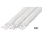 シェイク用 ストレートストロー 7mm×21cm フィルム包装 透明 8000本（400本×20小箱）／ケース わらおstraw 552