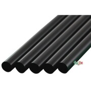 タピオカ用 ストレートストロー 10mm×21cm 包装なし 黒色 4000本（200本×20小箱）／ケース わらおstraw 604