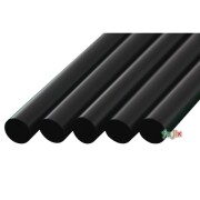 タピオカ用 ストレートストロー 12mm×21cm 包装なし 黒色 2600本（130本×20小箱）／ケース わらおstraw 613