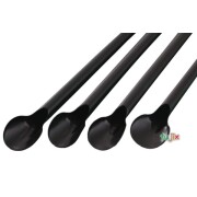 輸入　カキ氷用 スプーンストロー 6mm×21cm 包装なし 黒色 10000本（500本×20小箱）／ケース わらおstraw 917