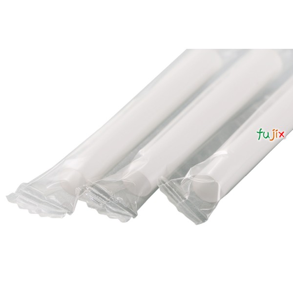 アルコール検知器用 ストレートストロー 8mm×7cm フィルム包装 白色 8800本（440本×20小箱）／ケース わらおstraw 253