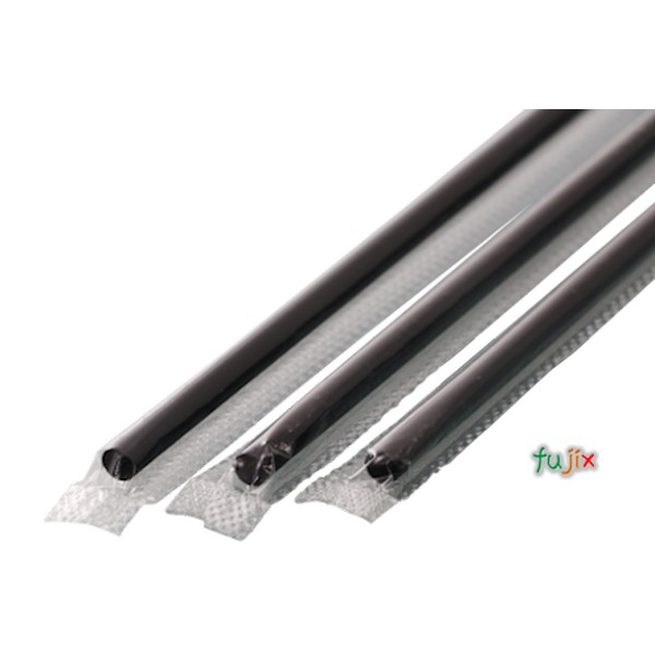 アイスコーヒー用 ストレートストロー 4.5mm×18cm フィルム包装 黒色 10000本（500本×20小箱）／ケース わらおstraw 346