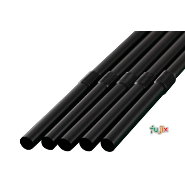 ジュース用ショート フレックスストロー 6mm×17cm 包装なし 黒色 10000本（500本×20小箱）／ケース わらおstraw 400