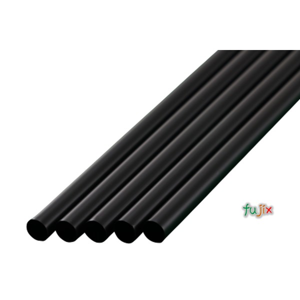 ジュース用ショート ストレートストロー 6mm×17cm 包装なし 黒色 10000本（500本×20小箱）／ケース わらおstraw 407