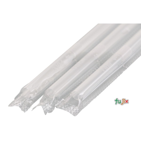 ジュース用 フレックスストロー 6mm×21cm フィルム包装 透明 10000本（500本×20小箱）／ケース わらおstraw 416