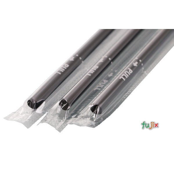 ジュース用 ストレートストロー 6mm×21cm フィルム包装 黒色 10000本（500本×20小箱）／ケース わらおstraw 432