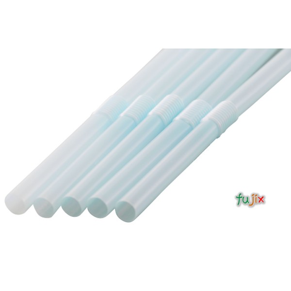 ジュース用 フレックスストロー 6mm×21cm 包装なし パステルブルー 10000本（500本×20小箱）／ケース わらおstraw 490