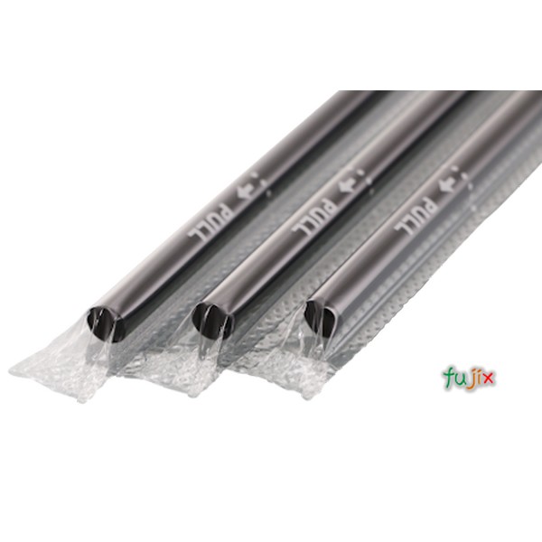 シェイク用 ストレートストロー 7mm×21cm フィルム包装 黒色 8000本（400本×20小箱）／ケース わらおstraw 550