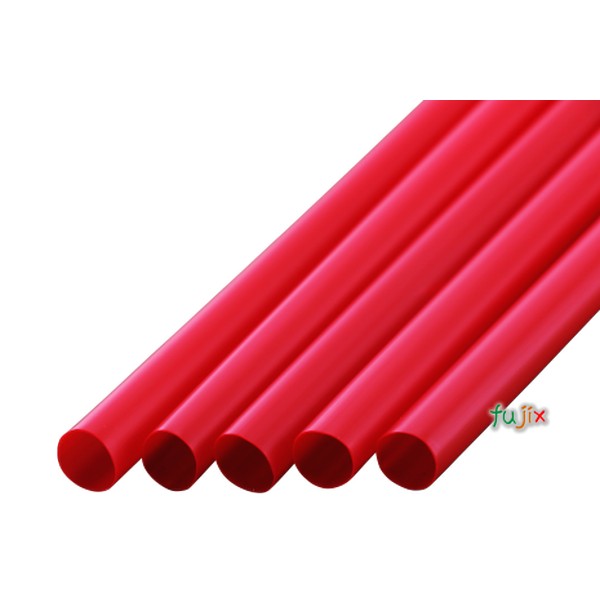 シェイク用 ストレートストロー 8mm×21cm 包装なし 赤色 6000本（300本×20小箱）／ケース わらおstraw 573