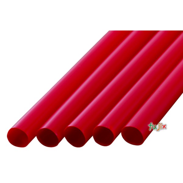 タピオカ用 ストレートストロー 10mm×21cm 包装なし 赤色 4000本（200本×20小箱）／ケース わらおstraw 600