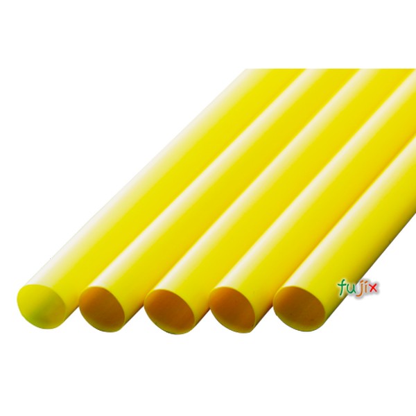 タピオカ用 ストレートストロー 10mm×21cm 包装なし 黄色 4000本（200本×20小箱）／ケース わらおstraw 601