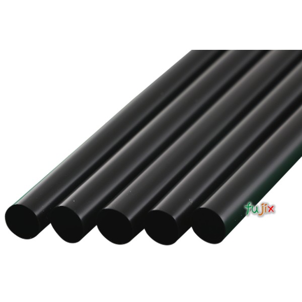タピオカ用 ストレートストロー 10mm×21cm 包装なし 黒色 4000本（200本×20小箱）／ケース わらおstraw 604