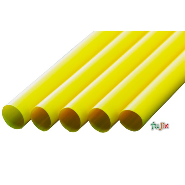 タピオカ用 ストレートストロー 12mm×21cm 包装なし 黄色 2600本（130本×20小箱）／ケース わらおstraw 610
