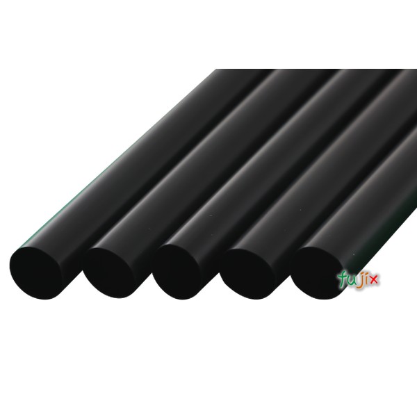 タピオカ用 ストレートストロー 12mm×21cm 包装なし 黒色 2600本（130本×20小箱）／ケース わらおstraw 613