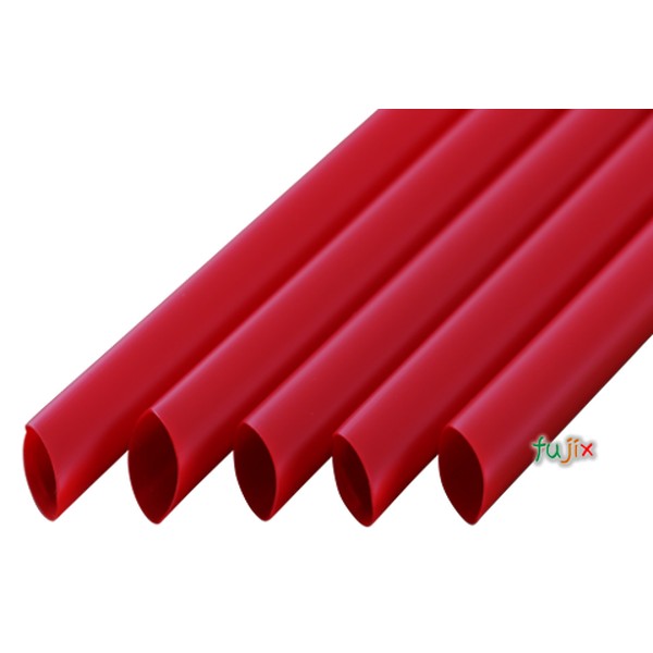 タピオカ蓋突刺し用 片先斜めストロー 10mm×19cm 包装なし 赤色 4000本（200本×20小箱）／ケース わらおstraw 638
