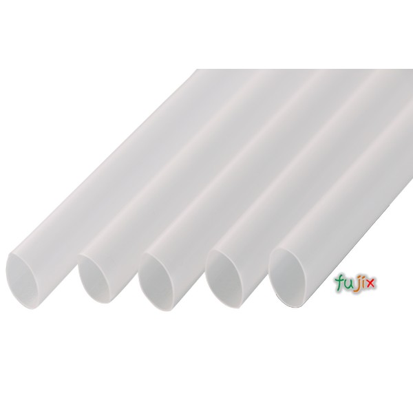 タピオカ蓋突刺し用 片先斜めストロー 10mm×19cm 包装なし 透明 4000本（200本×20小箱）／ケース わらおstraw 640