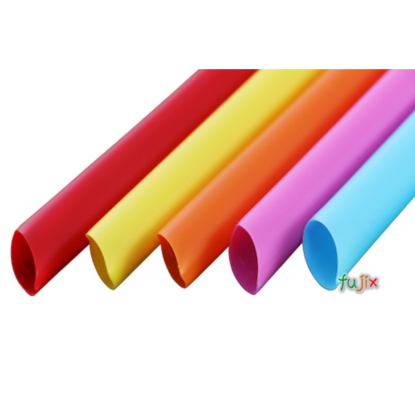 タピオカ蓋突刺し用 片先斜めストロー 12mm×18cm 包装なし 5色アソート 2600本（130本×20小箱）／ケース わらおstraw 648