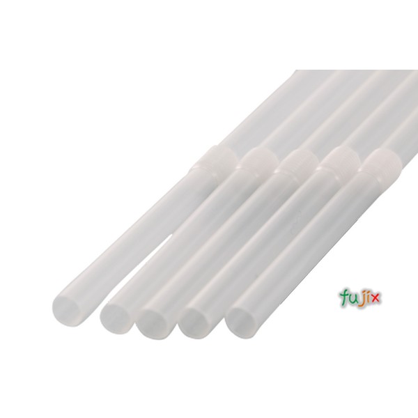 輸入　ジュース用 フレックスストロー 6mm×21cm 包装なし 透明 10000本（500本×20小箱）／ケース わらおstraw 914