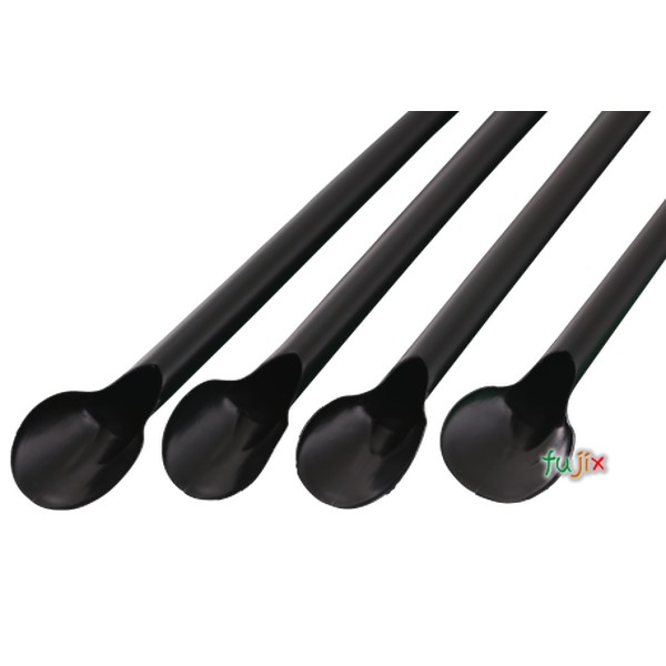 輸入　カキ氷用 スプーンストロー 6mm×21cm 包装なし 黒色 10000本（500本×20小箱）／ケース わらおstraw 917