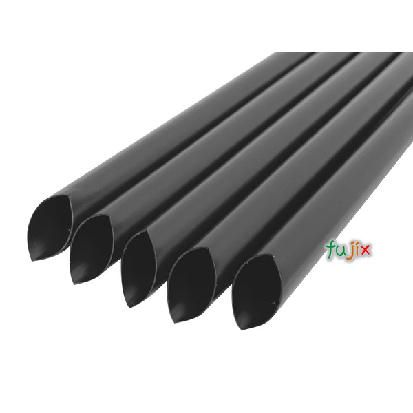 タピオカ蓋突刺し用 片先斜めストロー 10mm×21cm 包装なし 黒色 4000本（200本×20小箱）／ケース わらおstrawバイオマス25 B781