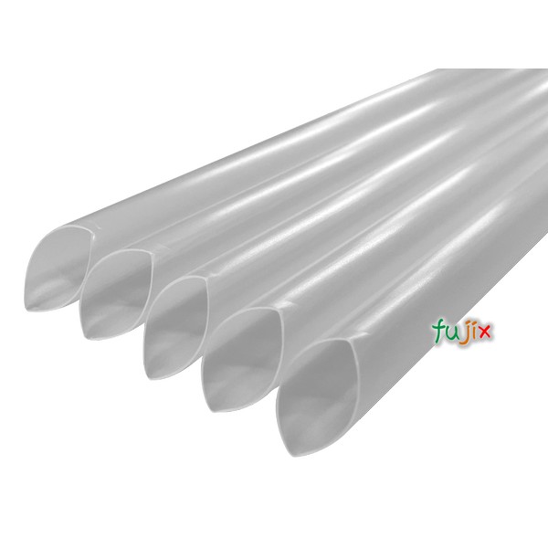 タピオカ蓋突刺し用 片先斜めストロー 10mm×21cm 包装なし 透明 4000本（200本×20小箱）／ケース わらおstrawバイオマス25 B782