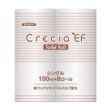 クレシアEF  トイレットロール 100m シングル　12ロール パルプ＋紙パック　100mシングル×8ロール×8パック／ケース　10123